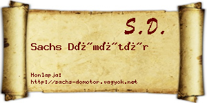 Sachs Dömötör névjegykártya